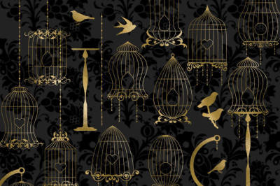 Gold Birdcage Clipart