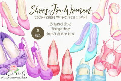 Watercolor high heel shoes illustration 