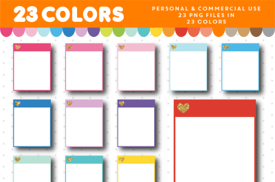 Full box with heart planner clipart in 23 colors&2C; Gold clipart CL-1679