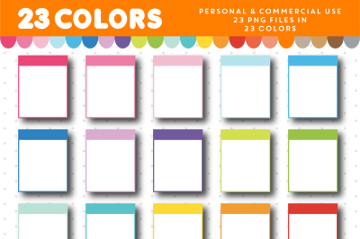 Full box planner clipart in rainbow colors&2C; CL-1104