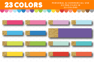 Gold header clipart in 23 colors for planners&2C; CL-1672