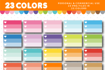 Half checkbox clipart with white hearts in ombre colors&2C; CL-954