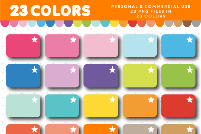 Half box with star planner clipart in rainbow colors&2C; CL-1109