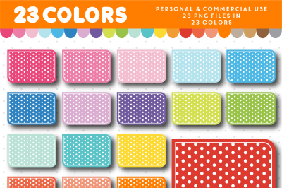 Half box sticker clipart with polka dots&2C; CL-1027