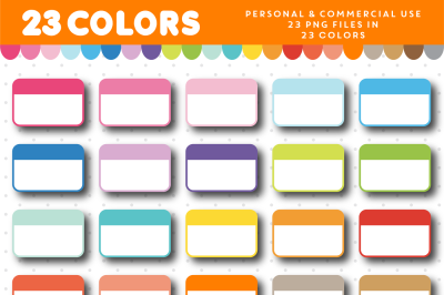 Half box planner clipart in rainbow colors&2C; CL-1106