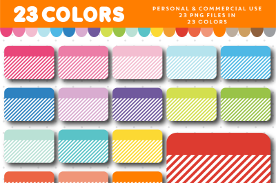 Half planner box clipart with stripes&2C; CL-1575