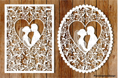 Wedding cards SVG files for Silhouette Cameo and Cricut.