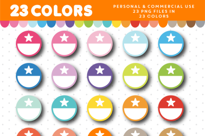 Half circle clipart with stars&2C; Planner clipart&2C; CL-1110