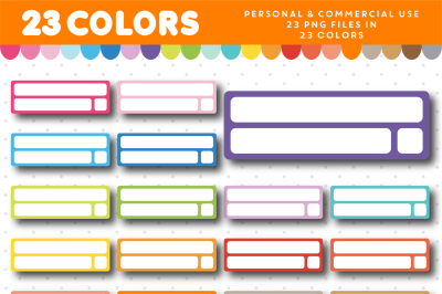 Header box clipart for sticker designs, Planner header box, CL-997