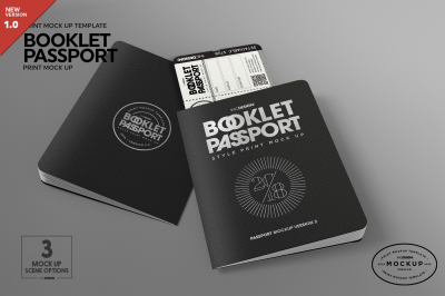 Booklet Passport Print MockUp