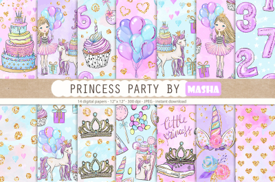 PRINCESS PARTY digital papers