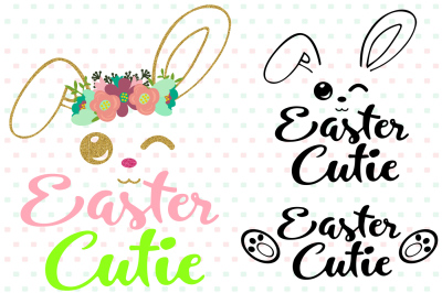 Easter Bunny Silhouette & Glitter Rabbit carrot gold 760S