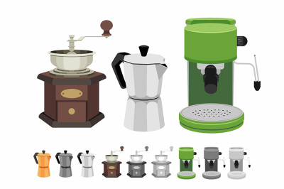 set of coffee machines