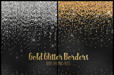 Gold Glitter Borders Clipart