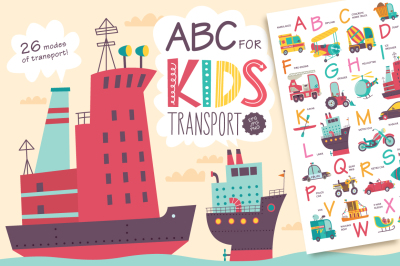 ABC for kids. Transport