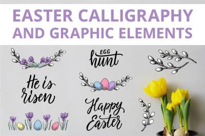 Easter calligraphy and graphic