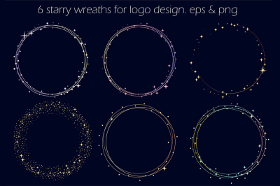 6 Starry Wreath For Logo. EPS+PNG