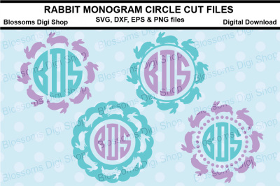 400 3441759 f88dad540efec7d3f2c9a93f3add907bab14190d rabbit monogram circle cut files svg dxf eps and png files