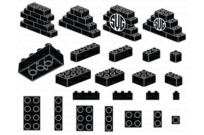 Building Blocks SVG&2C; Plastic Bricks svg&2C; Bricks Monogram svg