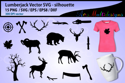 lumberjack SVG silhouette vector &2F; lumberjack clipart &2F; EPS &2F; PNG 