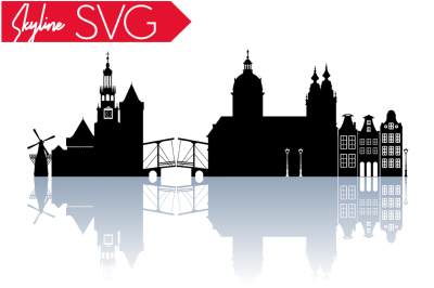 Amsterdam City SVG, Netherlands SVG, Europe City Vector Skyline