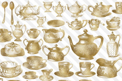 Gold Tea Party Clipart