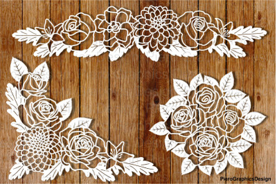 Floral Decorations SVG files for Silhouette Cameo and Cricut.