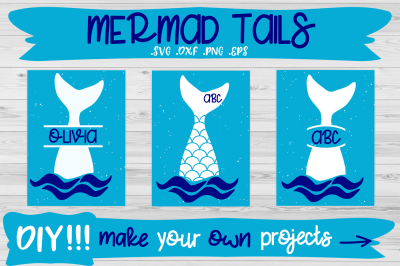 Mermaid tail svg, mermaid monograms, mermaid cut files