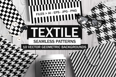 Set of seamless geometric patterns.