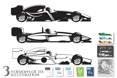 Formula car. Side view.