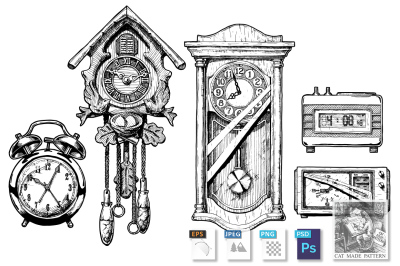 Set of old clocks