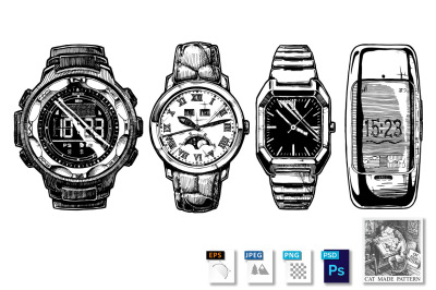 Set of men's wristwatches
