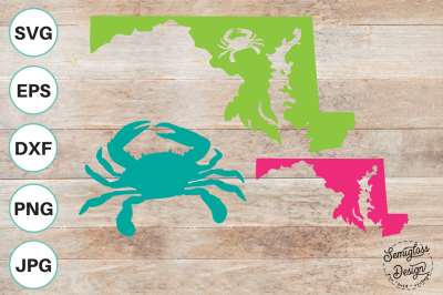 Maryland and Crab Design Cut Files