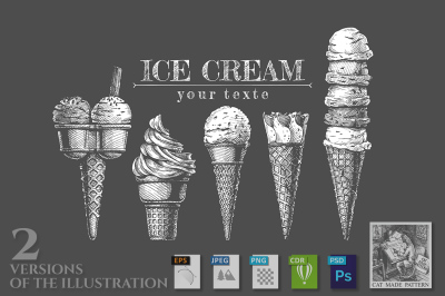 Set of ice-creams