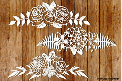 Floral Decorations set 2 SVG files for Silhouette Cameo and Cricut.