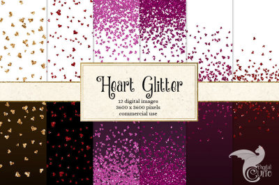 Heart Glitter Digital Paper