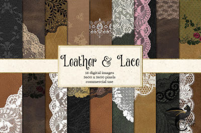 Leather and Lace Digital Paper