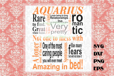 Aquarius Word Art SVG