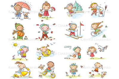 Set of kids seasonal activities