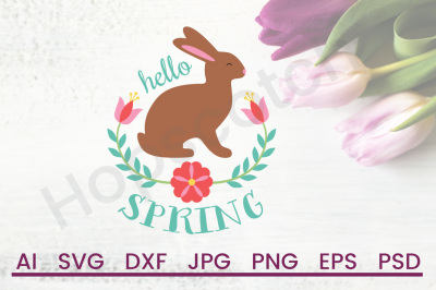 Spring SVG, Bunny SVG, DXF File, Cuttable File