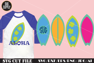 Surf board SVG * Surfboard Monogram SVG Cut File