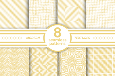 Gold geometric seamless patterns