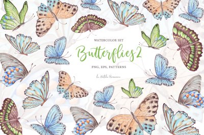 Watercolor butterflies 2
