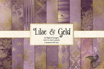 Lilac and Gold Digital Paper