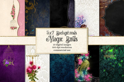 Magic Birds Invitation Backgrounds