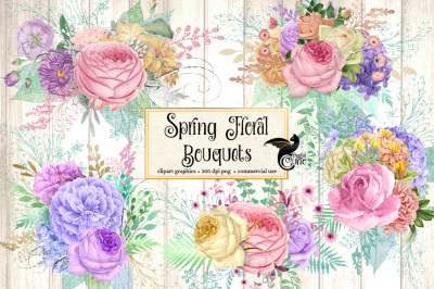 Spring Bouquets Floral Clipart