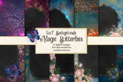 Magic Butterfly Invitation Backgrounds