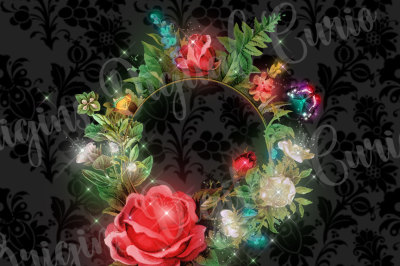 Magic Floral Frame Clipart