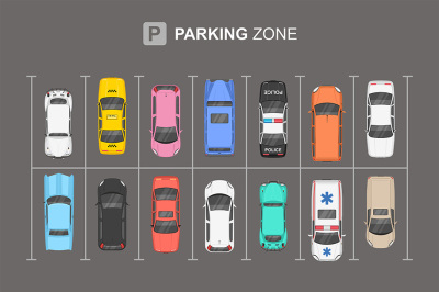 Top view of Parking zone