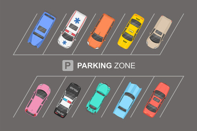 Top view of Parking zone